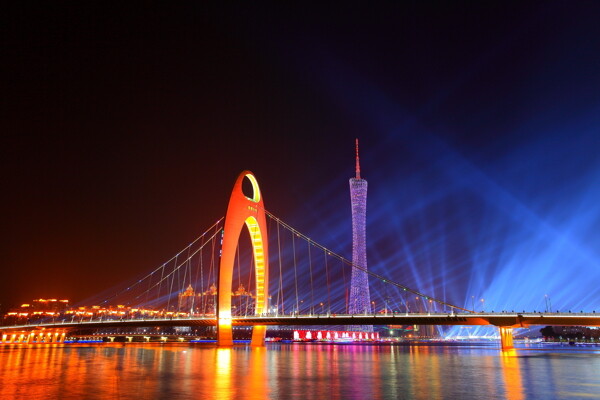 猎德桥与广州电视塔图片