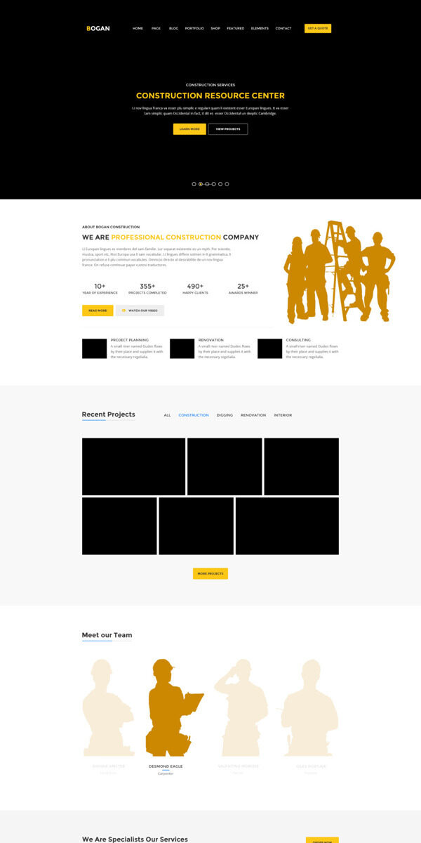团队合作的网页界面PSD模板