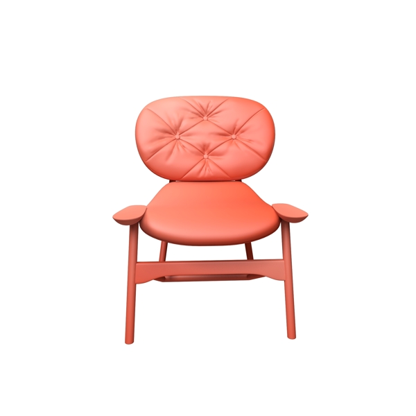 珊瑚色立体仿真椅子装饰