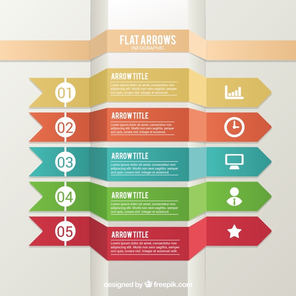 在平面设计infography箭头收藏