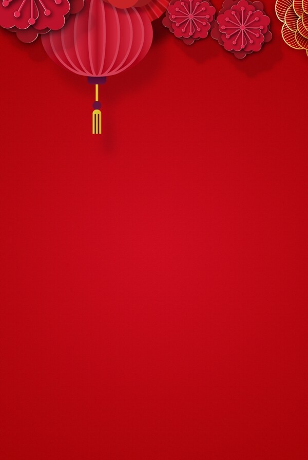 红色灯笼喜庆猪年背景设计