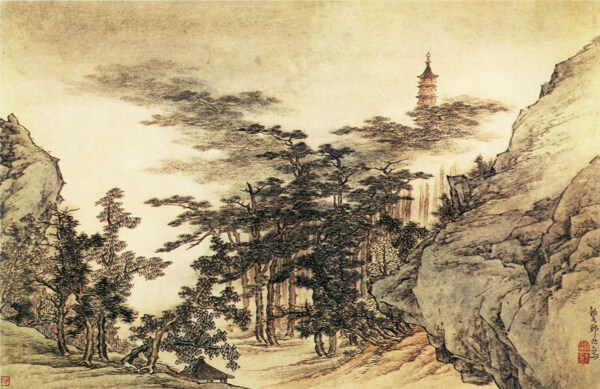 山水装饰画图片