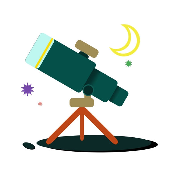 科技天文望远镜插画