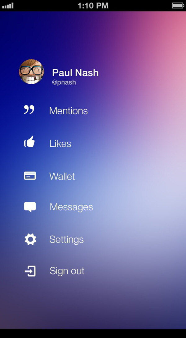 手机app紫色风格界面