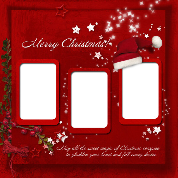 红色圣诞文本模板图片
