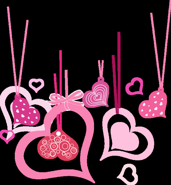 创意粉色情人节装饰元素设计