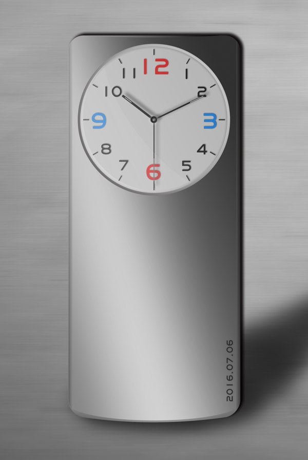 3D立体金属质感灰色钟表时钟仪表特效制作