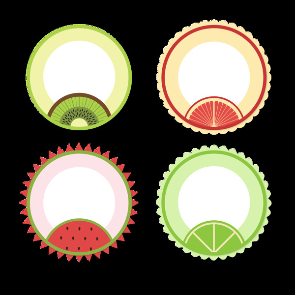 水果标签圆形图标免抠png透明图层素材