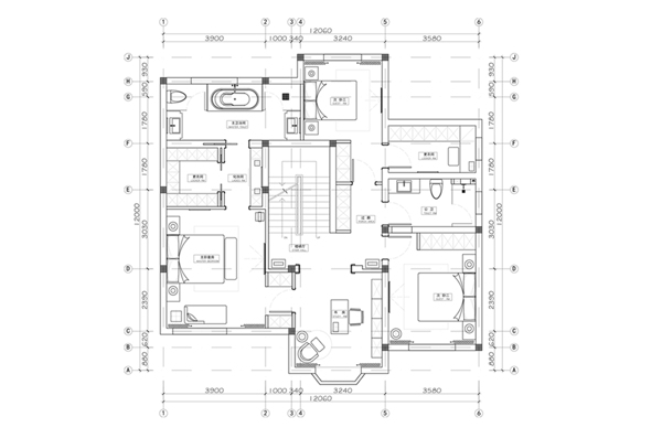 平层住宅CAD平面方案