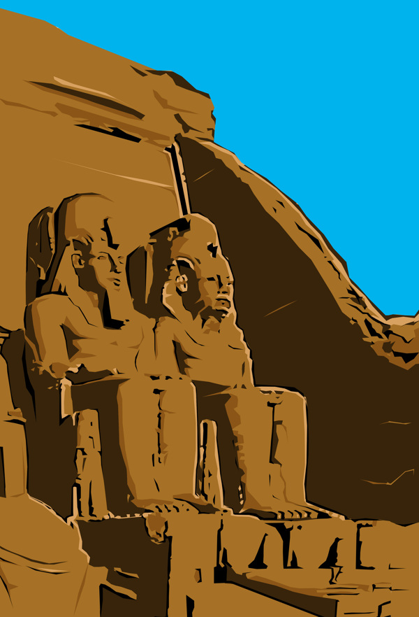 埃及法老像插画
