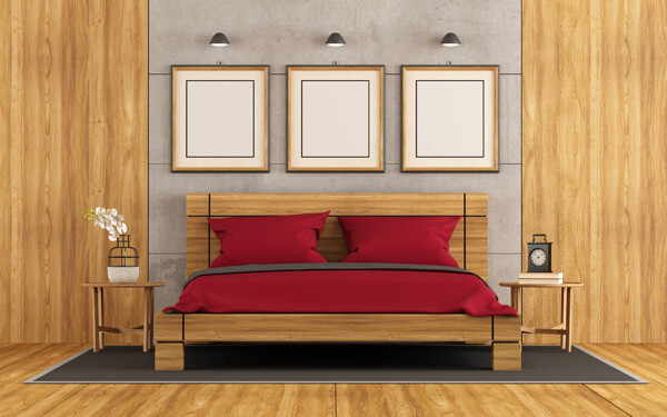 木纹风格卧室装修图片