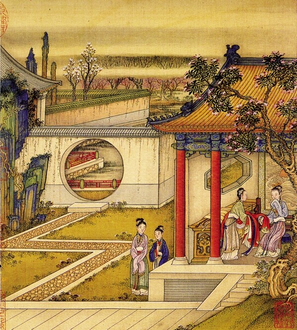 清明上河图古画风景画工女绣女民间艺术画中国民间艺术品中华刺绣民间艺术PSD分层素材源文件中国传统元素整合图库