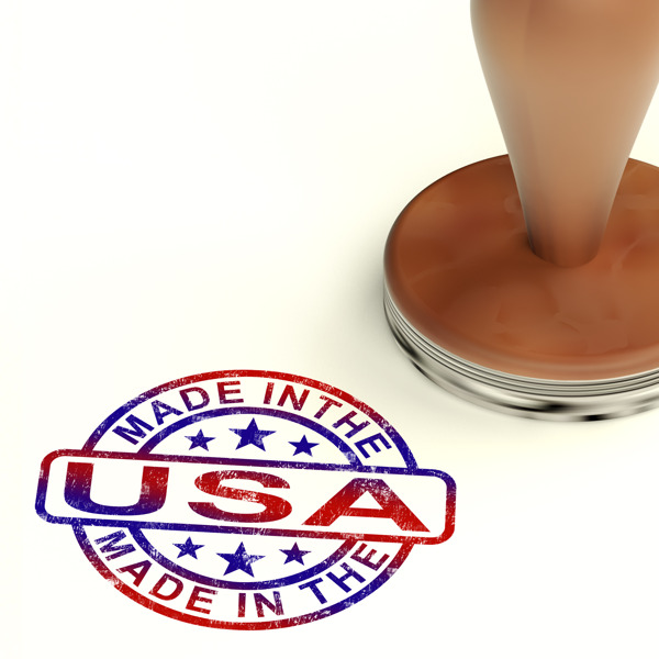 在美国邮票展示美国产品或生产