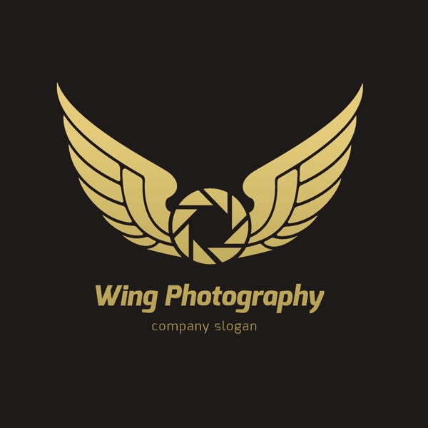 翼wing摄影商标logo模板