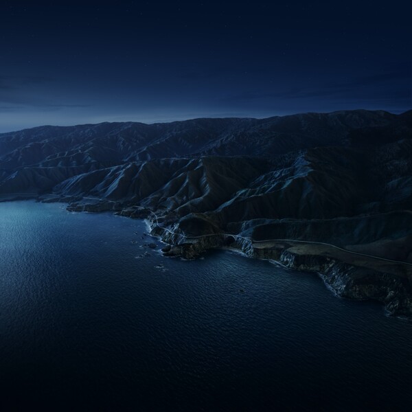 群山大海天空夜景风景图片