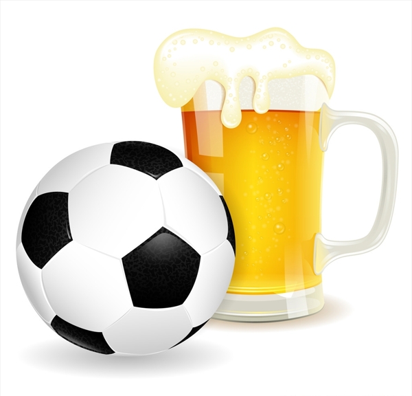 啤酒足球背景