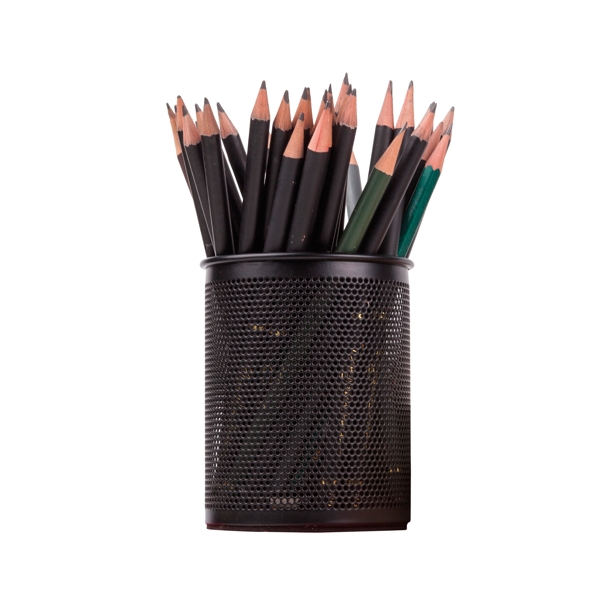 灰色圆柱创意铅笔笔筒元素