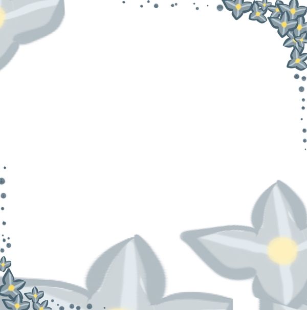 淡彩蓝花花瓣边框