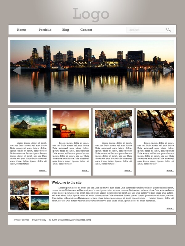 国外摄影网站设计PSD网页模板