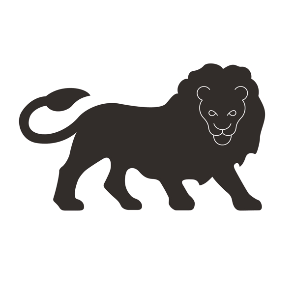 印花矢量图动物狮子色彩黑白色免费素材