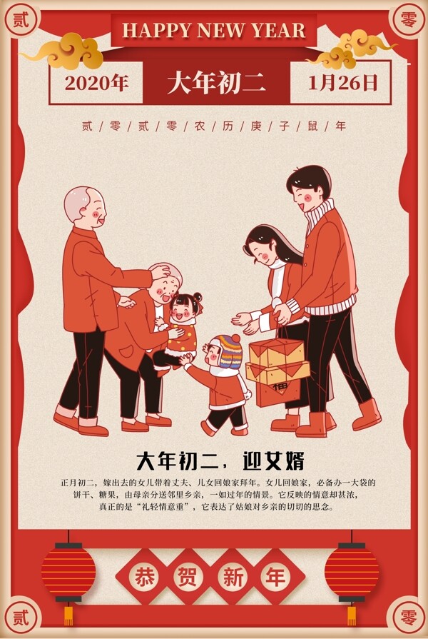 春节传统节日宣传海报素材