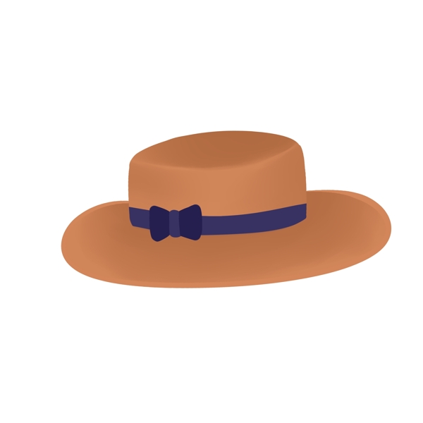 棕色圆形帽子