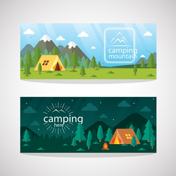 2款郊外野营帐篷风景banne