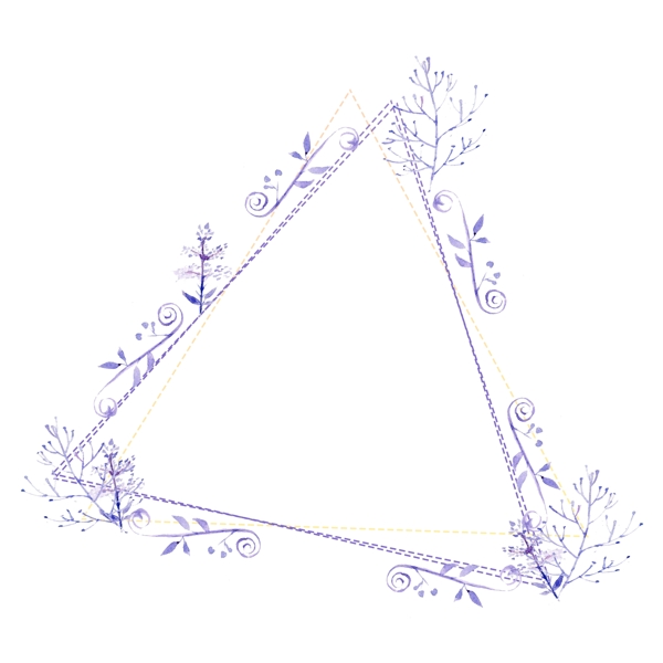 三角形装饰花框插画