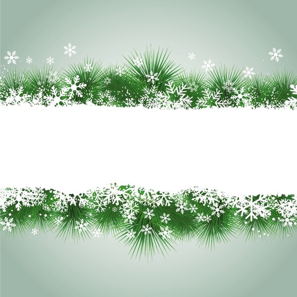 雪花和草的圣诞框