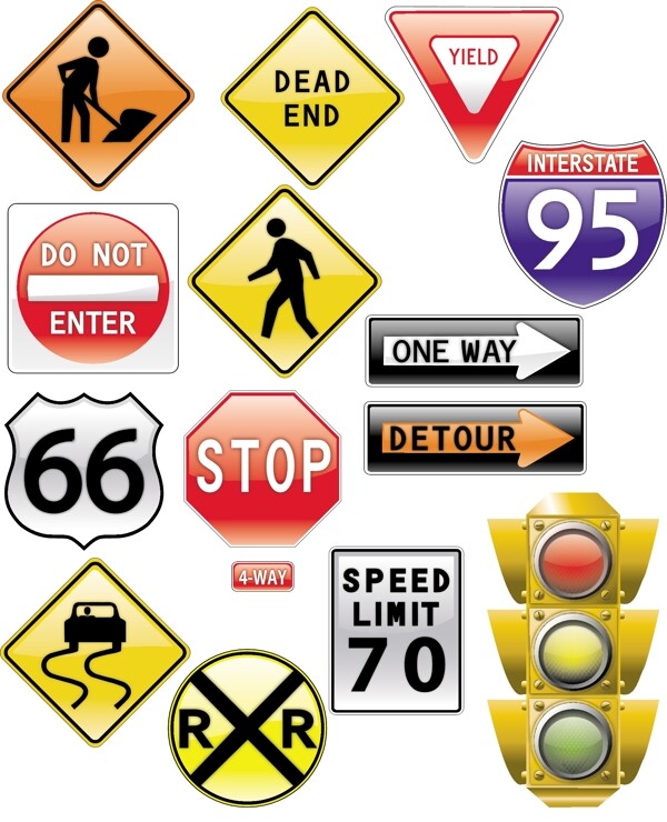 道路标志和交通灯