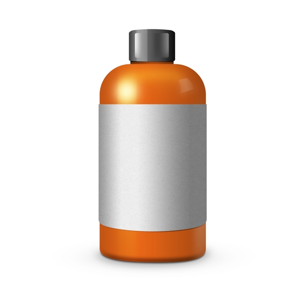 手绘橘色塑料瓶子素材