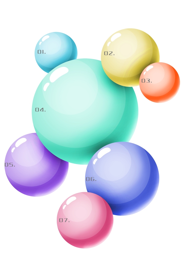 圆球体分子图表插画