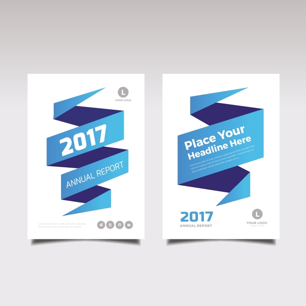 2017小册子和蓝色折纸的旗帜