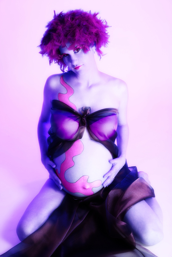 紫色系性感孕妇图片