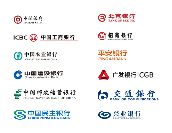 12枚中国热门银行标志sketch素材