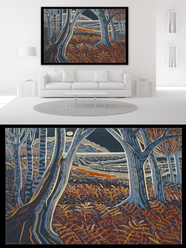 安静树林风景抽象装饰画