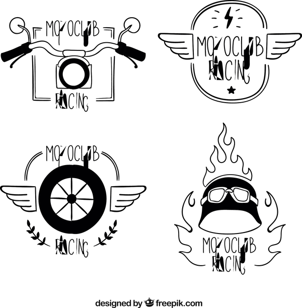 摩托车俱乐部手绘标志
