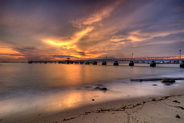 夕阳海景图片