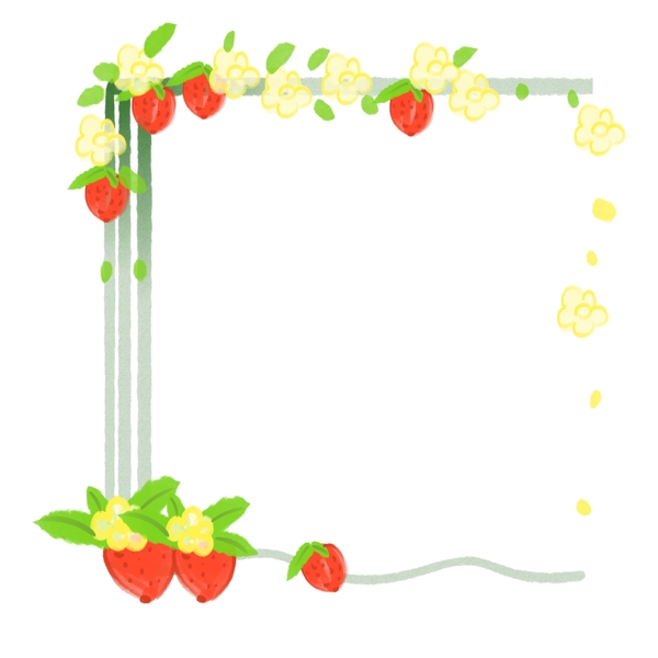 可爱红色的草莓边框