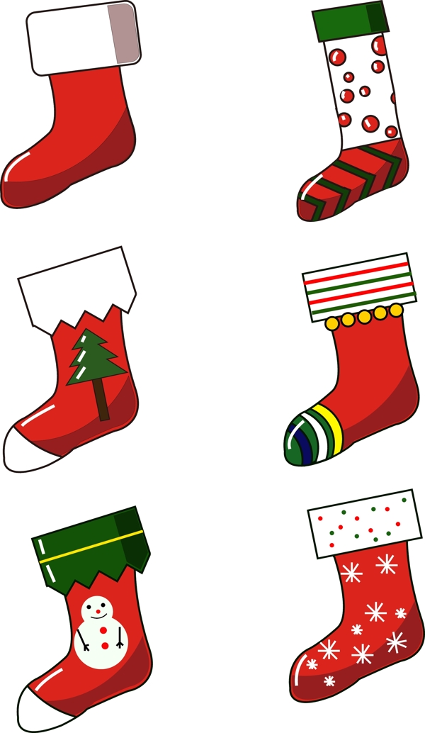 MBE风格小清新简约可爱圣诞袜图标