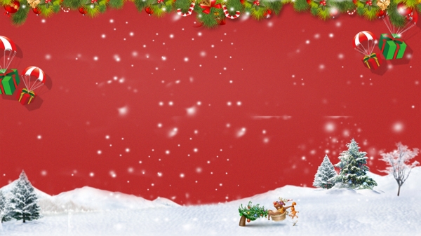 红色喜庆圣诞背景设计
