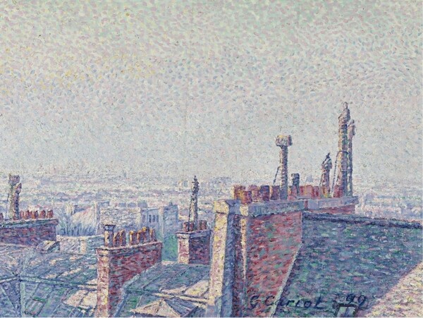 GustaveCariotTheRoofsofParis1899画家风景画静物油画建筑油画装饰画