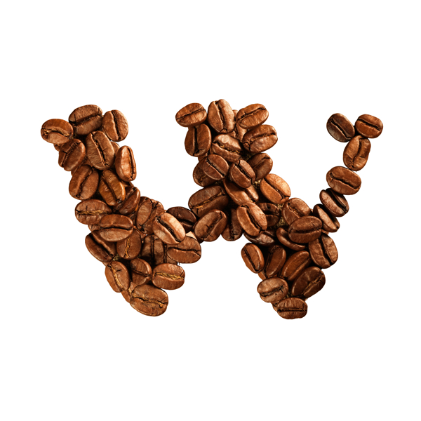 咖啡豆组成的字母W图片
