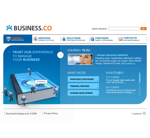 蓝色科技商业网站模板