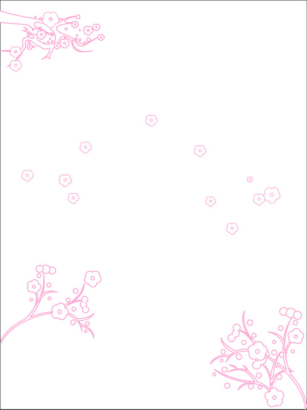 粉色梅花花纹移门图案