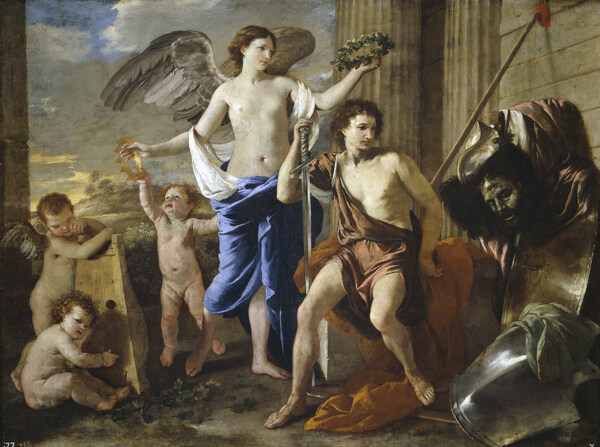 PoussinNicholasTheTriumphofDavidCa.1630法国画家尼古拉斯普桑NicolasPoussin古典主义油画装饰画