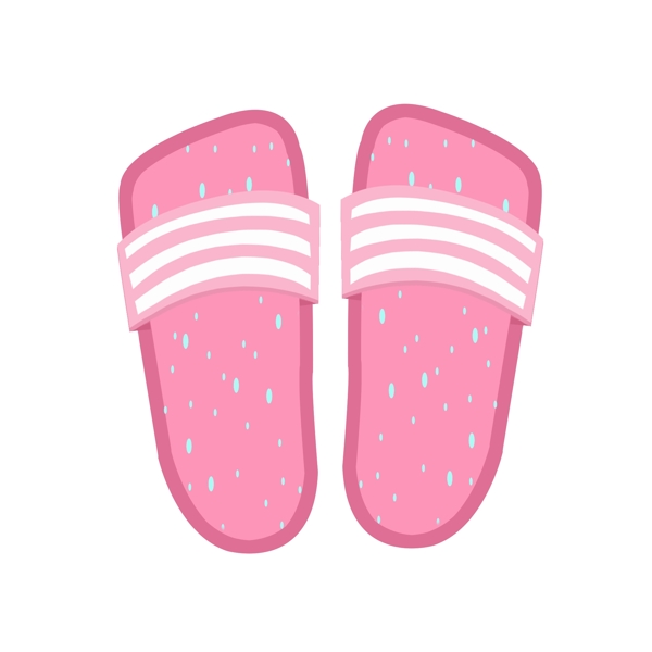 夏天粉色拖鞋卡通
