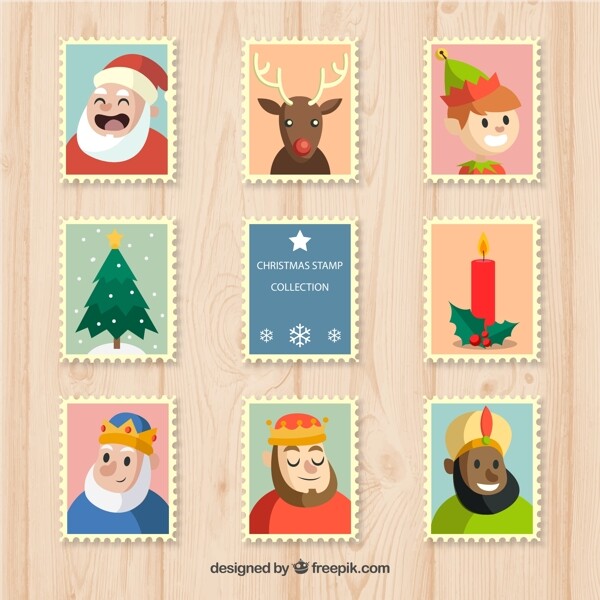 圣诞元素邮票图片