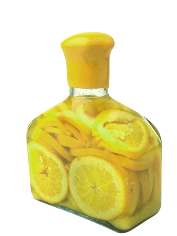 瓶子里的柠檬片图片