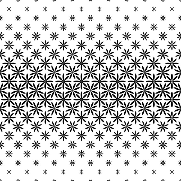 单色几何图案抽象花卉矢量背景曲线形状